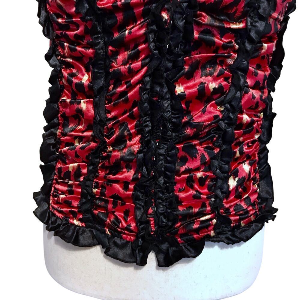 Check Me First NWT Red, Black and Beige Leopard Print Bustier Women XL - Picture 3 of 13